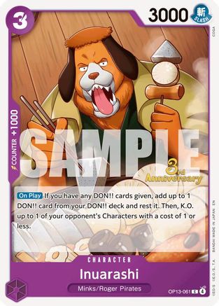 Inuarashi (OP13-061) - Carrying On His Will: 3rd Anniversary Tournament Cards | Grognard Games