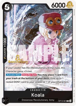 Koala (OP13-081) - Carrying On His Will: 3rd Anniversary Tournament Cards | Grognard Games