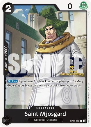 Saint Mjosgard (OP13-092) - Carrying On His Will: 3rd Anniversary Tournament Cards | Grognard Games