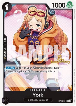York (OP13-094) - Carrying On His Will: 3rd Anniversary Tournament Cards | Grognard Games