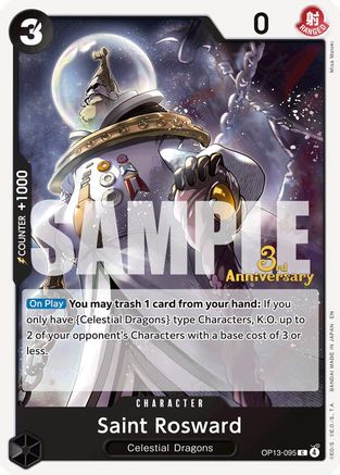 Saint Rosward (OP13-095) - Carrying On His Will: 3rd Anniversary Tournament Cards | Grognard Games