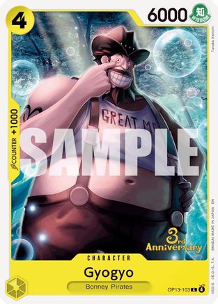Gyogyo (OP13-103) - Carrying On His Will: 3rd Anniversary Tournament Cards | Grognard Games