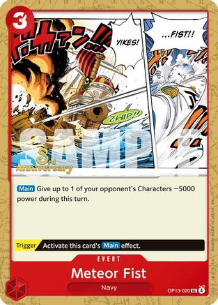 Meteor Fist (OP13-020) - Carrying On His Will: 3rd Anniversary Tournament Cards | Grognard Games