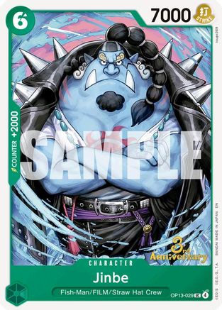 Jinbe (OP13-029) - Carrying On His Will: 3rd Anniversary Tournament Cards | Grognard Games