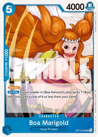 Boa Marigold (OP13-052) - Carrying On His Will: 3rd Anniversary Tournament Cards | Grognard Games