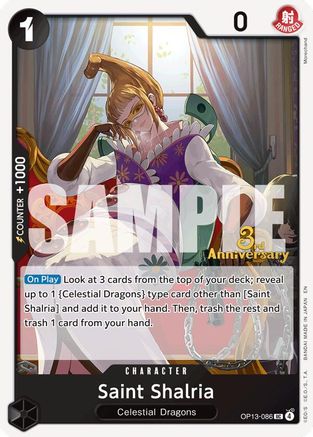 Saint Shalria (OP13-086) - Carrying On His Will: 3rd Anniversary Tournament Cards | Grognard Games