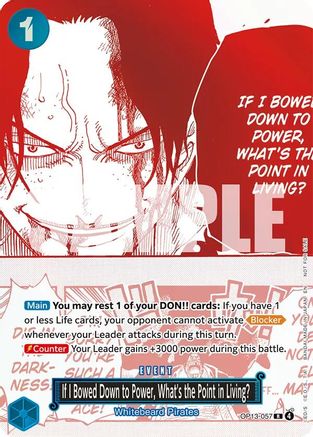 If I Bowed Down to Power, What's the Point in Living? (3rd Anniversary Treasure Campaign Pack) (OP13-057) - One Piece Promotion Cards Foil | Grognard Games