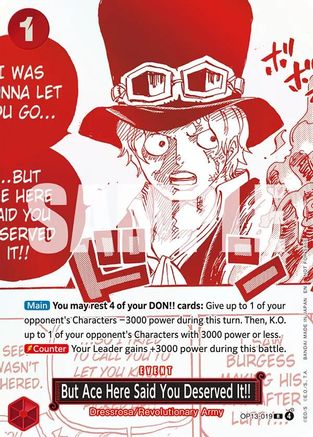 But Ace Here Said You Deserved It!! (3rd Anniversary Treasure Campaign Pack) (OP13-019) - One Piece Promotion Cards Foil | Grognard Games