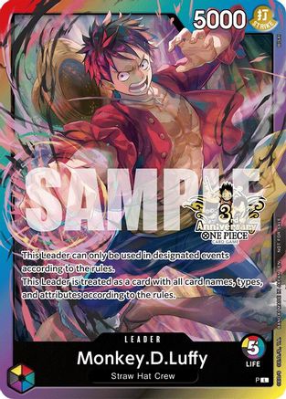 Monkey.D.Luffy (3rd Anniversary Tournament 3 Brothers Pack) - Carrying On His Will: 3rd Anniversary Tournament Cards | Grognard Games