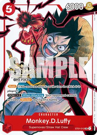 Monkey.D.Luffy - ST01-012 (3rd Anniversary Tournament 3 Brothers Pack) (ST01-012) - Carrying On His Will: 3rd Anniversary Tournament Cards | Grognard Games
