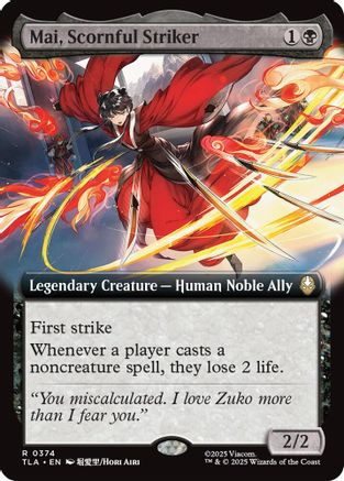 Mai, Scornful Striker (Extended Art) (TLA-374) - Avatar: The Last Airbender | Grognard Games