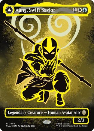 Aang, Swift Savior (Borderless) (Neon Ink Foil) (TLA-359) - Avatar: The Last Airbender Foil | Grognard Games