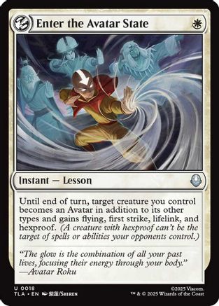 Enter the Avatar State (TLA-018) - Avatar: The Last Airbender Foil | Grognard Games