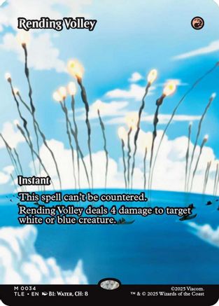 Rending Volley (Borderless) (TLE-034) - Avatar: The Last Airbender: Eternal-Legal Foil | Grognard Games