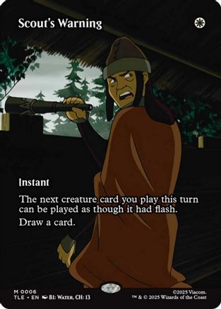 Scout's Warning (Borderless) (TLE-006) - Avatar: The Last Airbender: Eternal-Legal | Grognard Games