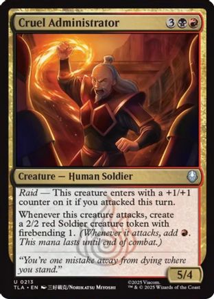 Cruel Administrator (TLA-213) - Avatar: The Last Airbender | Grognard Games