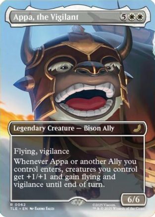 Appa, the Vigilant (Borderless) (TLE-062) - Avatar: The Last Airbender: Eternal-Legal Foil | Grognard Games