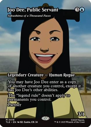 Joo Dee, Public Servant - Sakashima of a Thousand Faces (Borderless) (TLE-018) - Avatar: The Last Airbender: Eternal-Legal Foil | Grognard Games