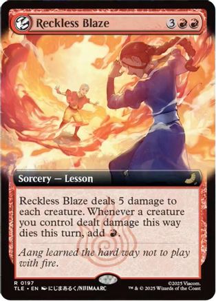 Reckless Blaze (Extended Art) (TLE-197) - Avatar: The Last Airbender: Eternal-Legal Foil | Grognard Games