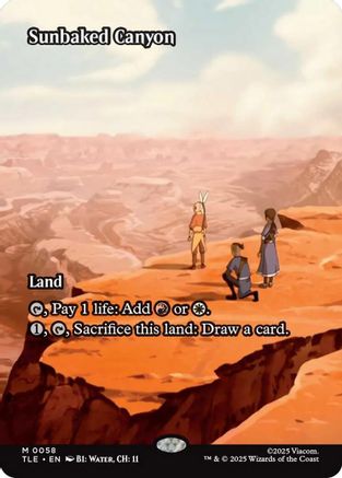 Sunbaked Canyon (Borderless) (TLE-058) - Avatar: The Last Airbender: Eternal-Legal Foil | Grognard Games