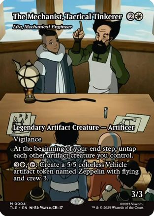 The Mechanist, Tactical Tinkerer - Lita, Mechanical Engineer (Borderless) (TLE-004) - Avatar: The Last Airbender: Eternal-Legal Foil | Grognard Games