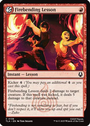Firebending Lesson (TLA-138) - Avatar: The Last Airbender Foil | Grognard Games