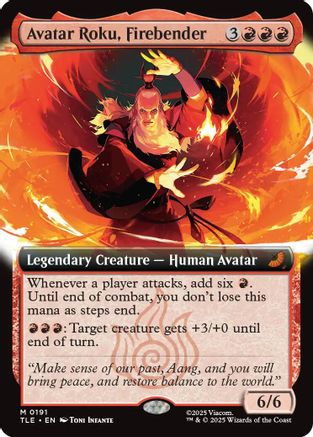 Avatar Roku, Firebender (Extended Art) (TLE-191) - Avatar: The Last Airbender: Eternal-Legal Foil | Grognard Games