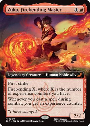 Zuko, Firebending Master (Extended Art) (TLE-200) - Avatar: The Last Airbender: Eternal-Legal Foil | Grognard Games