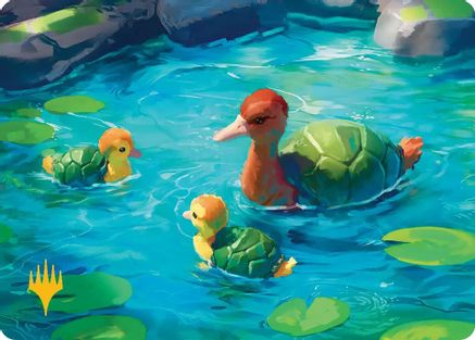 Turtle-Duck Art Card (Gold-Stamped Planeswalker Symbol) (ASTLA-018) - Art Series: Avatar: The Last Airbender | Grognard Games