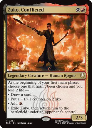 Zuko, Conflicted (PRE-253) - Prerelease Cards Foil | Grognard Games