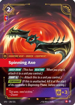 Spinning Axe (186/221) - Spiritforged Foil | Grognard Games