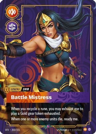 Sivir - Battle Mistress (203/221) - Spiritforged Foil | Grognard Games