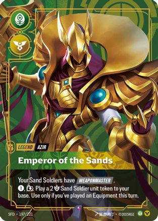 Azir - Emperor of the Sands (197/221) - Spiritforged Foil | Grognard Games