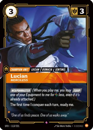 Lucian - Merciless (113/221) - Spiritforged Foil | Grognard Games