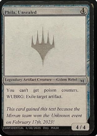 Phila, Unsealed (Reprint) (-) - Un-Known Event Playtest Cards | Grognard Games