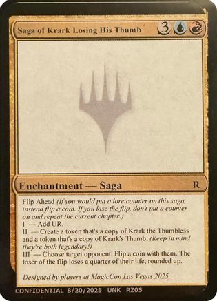 Saga of Krark Losing His Thumb (-) - Un-Known Event Playtest Cards | Grognard Games