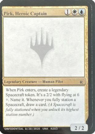 Pirk, Heroic Captain (-) - Un-Known Event Playtest Cards | Grognard Games