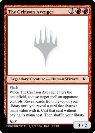 The Crimson Avenger (-) - Un-Known Event Playtest Cards | Grognard Games