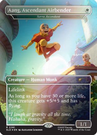 Aang, Ascendant Airbender - Serra Ascendant (Rainbow Foil) (SLD-2291) - Secret Lair Drop Series Foil | Grognard Games