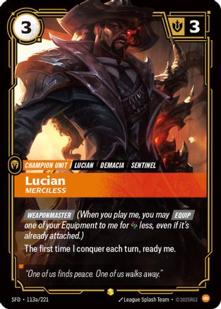 Lucian - Merciless (Alternate Art) (113a/221) - Spiritforged Foil | Grognard Games
