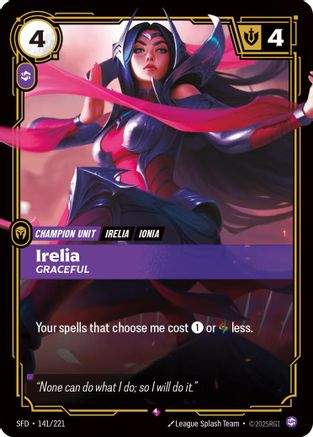Irelia - Graceful (141/221) - Spiritforged Foil | Grognard Games