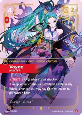 Vayne - Hunter (Overnumbered) (223/221) - Spiritforged Foil | Grognard Games
