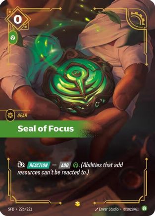 Seal of Focus (Overnumbered) (226/221) - Spiritforged Foil | Grognard Games