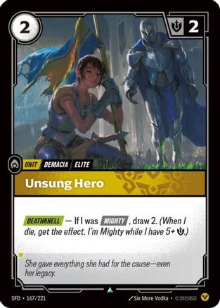 Unsung Hero (167/221) - Spiritforged Foil | Grognard Games