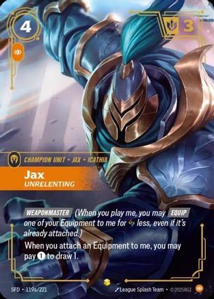 Jax - Unrelenting (Alternate Art) (119a/221) - Spiritforged Foil | Grognard Games