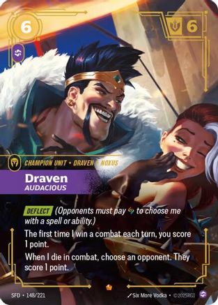 Draven - Audacious (148/221) - Spiritforged Foil | Grognard Games