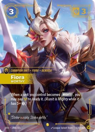 Fiora - Worthy (Alternate Art) (180a/221) - Spiritforged Foil | Grognard Games