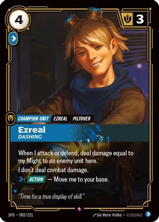 Ezreal - Dashing (082/221) - Spiritforged Foil | Grognard Games
