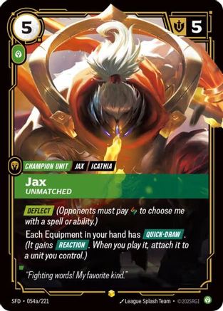 Jax - Unmatched (Alternate Art) (054a/221) - Spiritforged Foil | Grognard Games