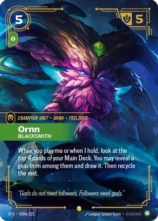 Ornn - Blacksmith (Alternate Art) (058a/221) - Spiritforged Foil | Grognard Games